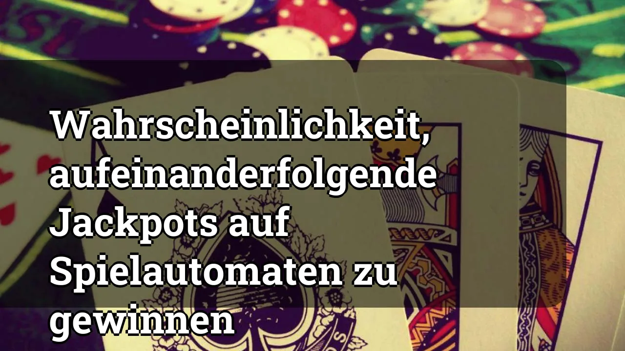 Wahrscheinlichkeit, aufeinanderfolgende Jackpots auf Spielautomaten zu gewinnen