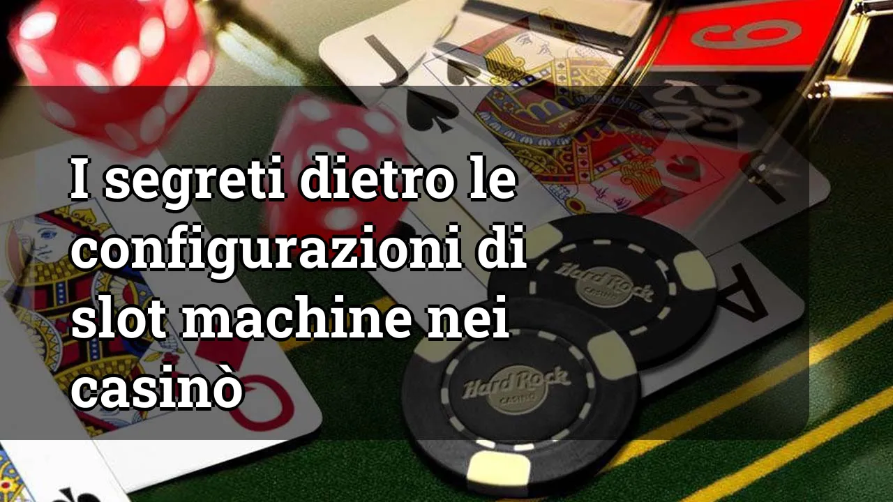 I segreti dietro le configurazioni di slot machine nei casinò