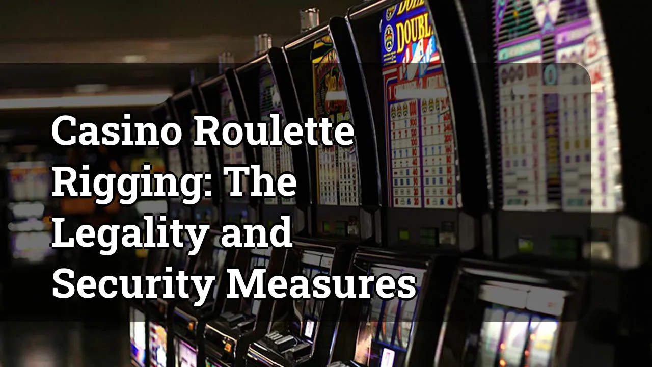 Casino Roulette Rigging: The Legality and Security Measures