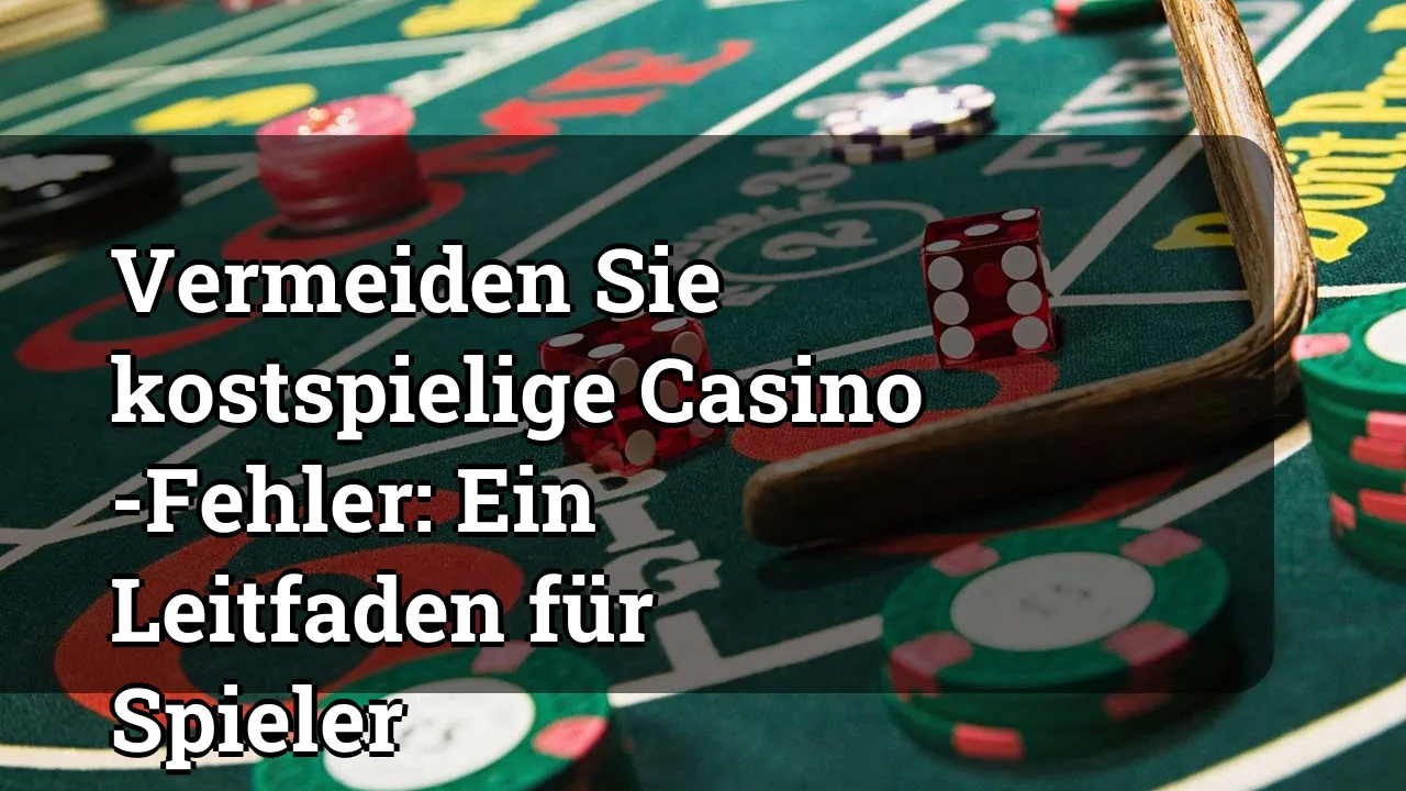 Vermeiden Sie kostspielige Casino -Fehler: Ein Leitfaden für Spieler