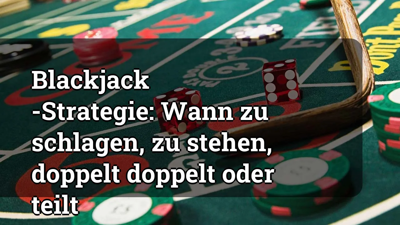 Blackjack -Strategie: Wann zu schlagen, zu stehen, doppelt doppelt oder teilt