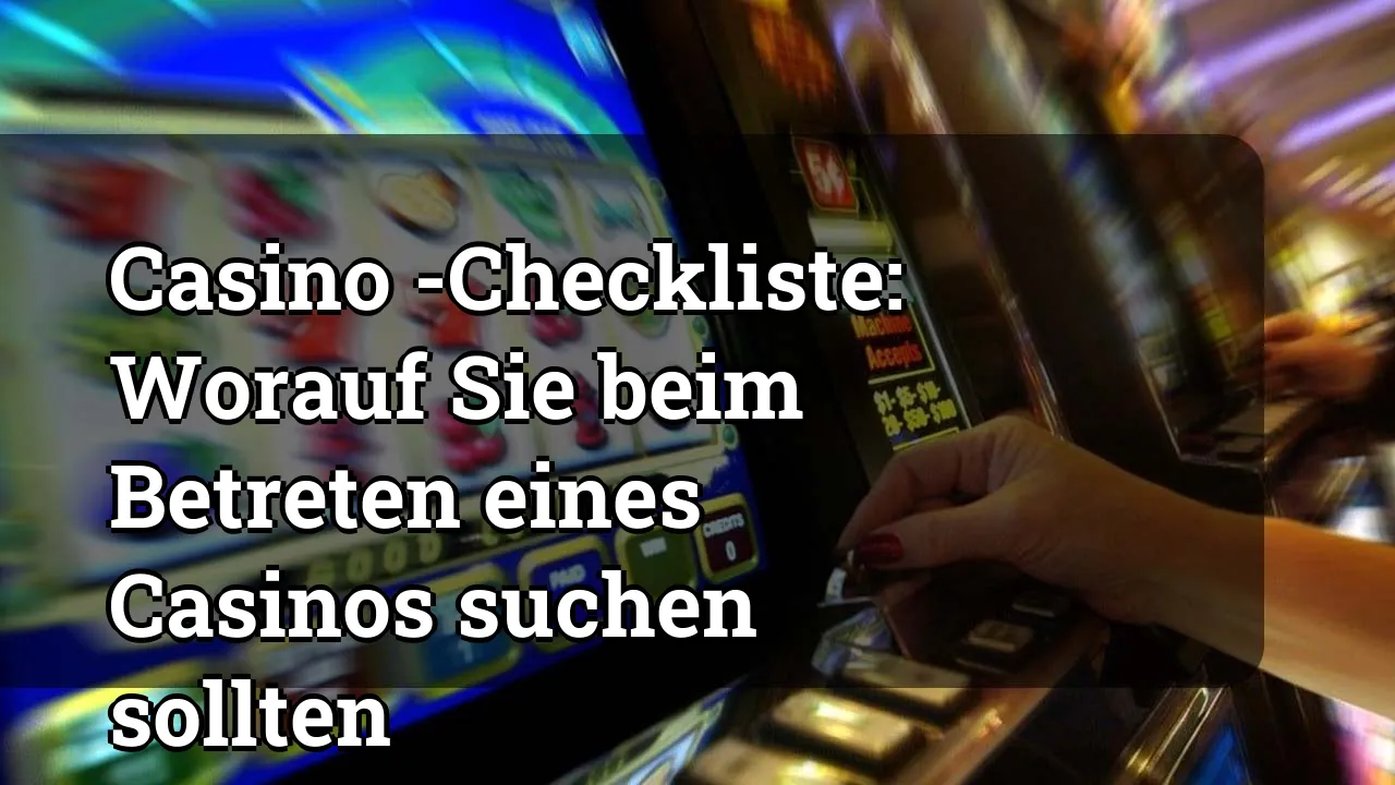 Casino -Checkliste: Worauf Sie beim Betreten eines Casinos suchen sollten