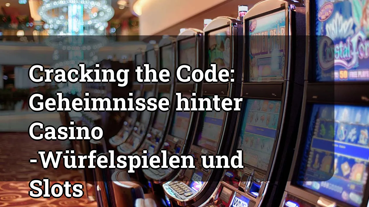 Cracking the Code: Geheimnisse hinter Casino -Würfelspielen und Slots
