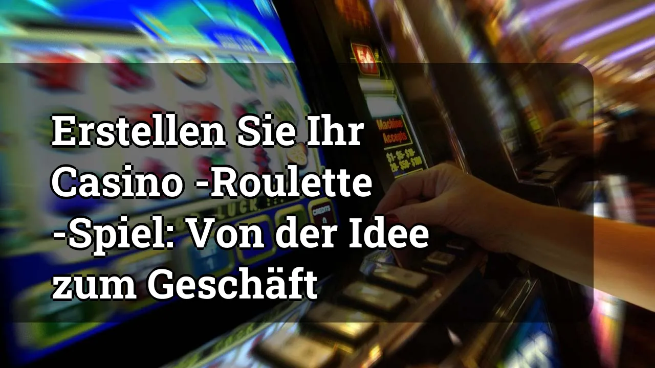 Erstellen Sie Ihr Casino -Roulette -Spiel: Von der Idee zum Geschäft