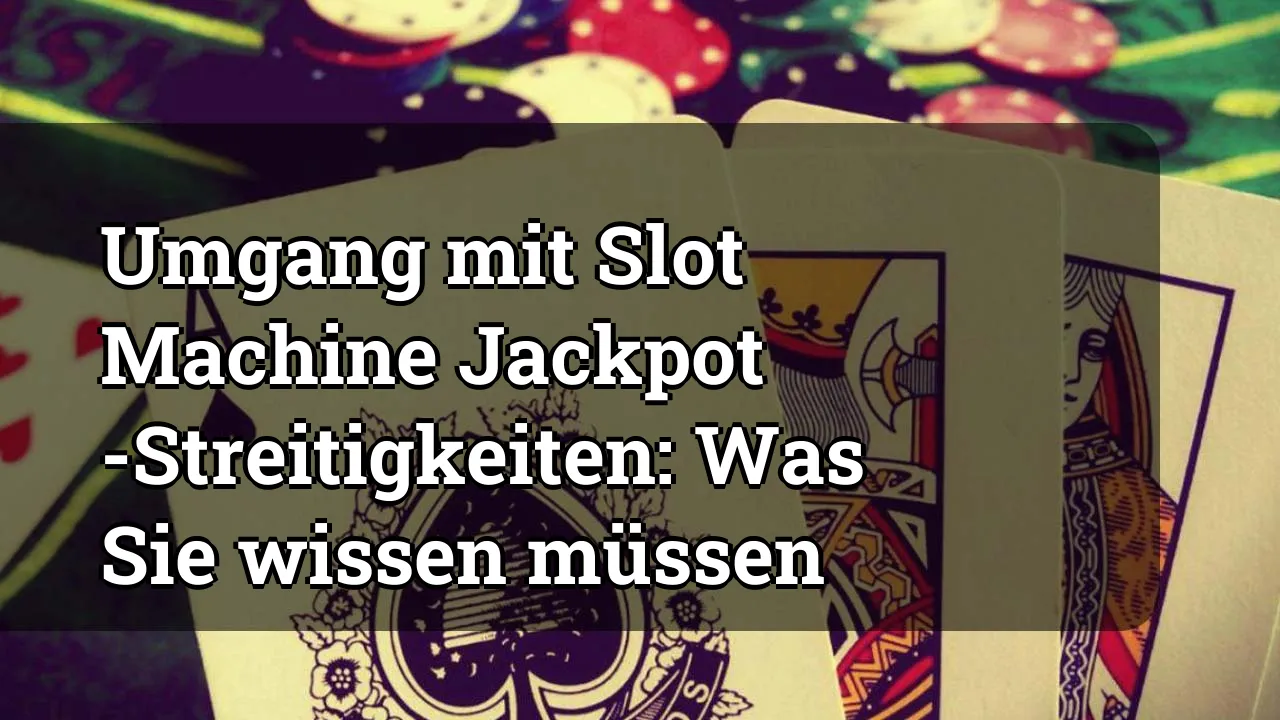 Umgang mit Slot Machine Jackpot -Streitigkeiten: Was Sie wissen müssen