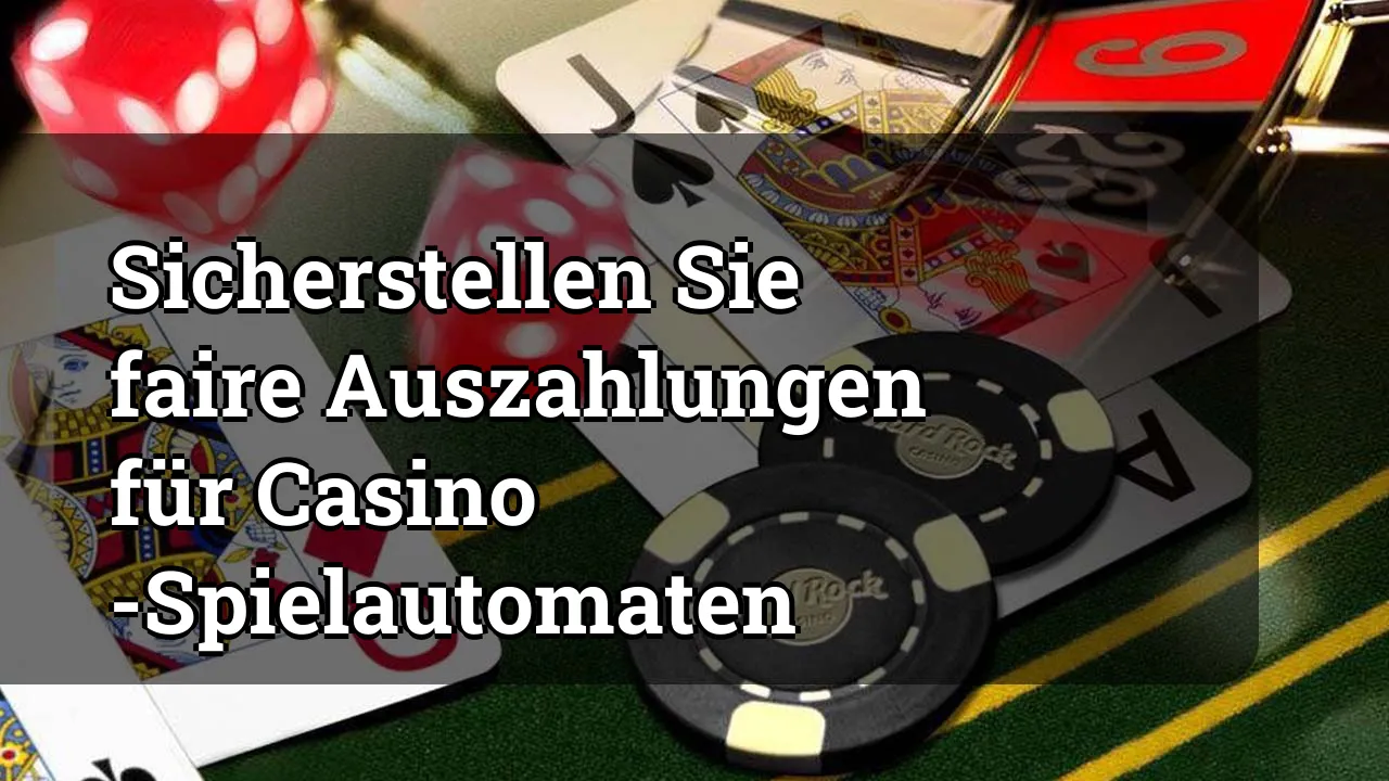 Sicherstellen Sie faire Auszahlungen für Casino -Spielautomaten