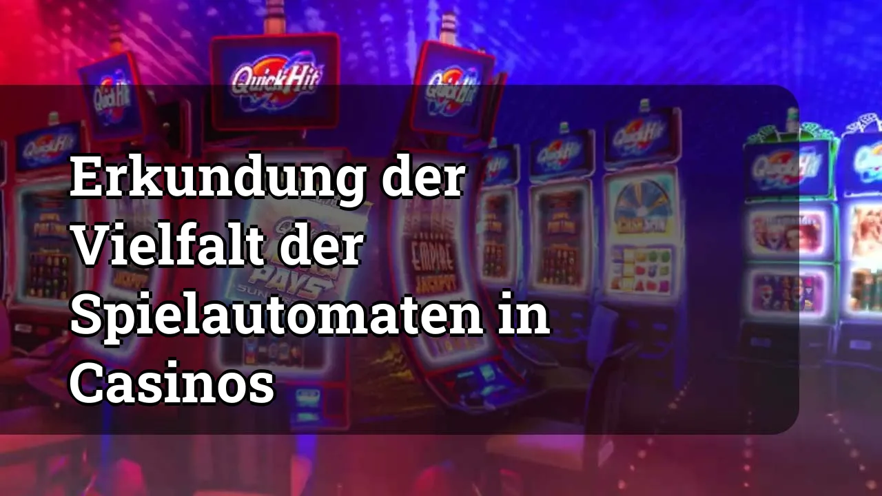 Erkundung der Vielfalt der Spielautomaten in Casinos