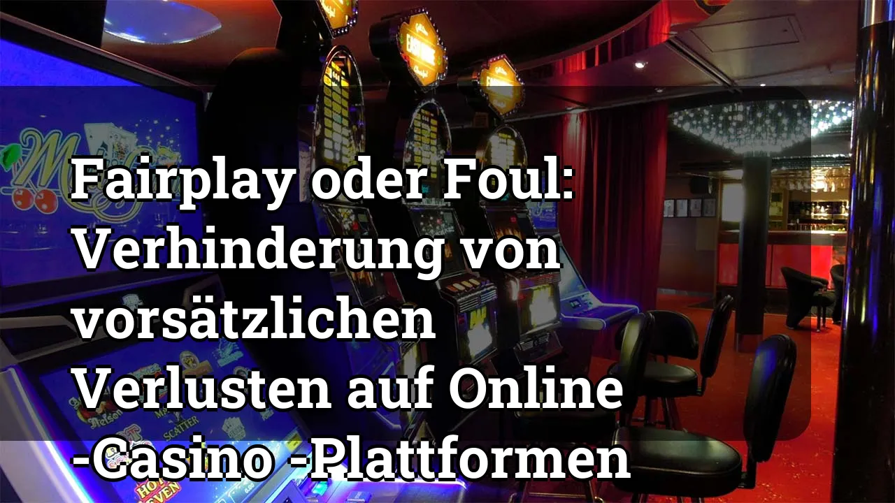 Fairplay oder Foul: Verhinderung von vorsätzlichen Verlusten auf Online -Casino -Plattformen
