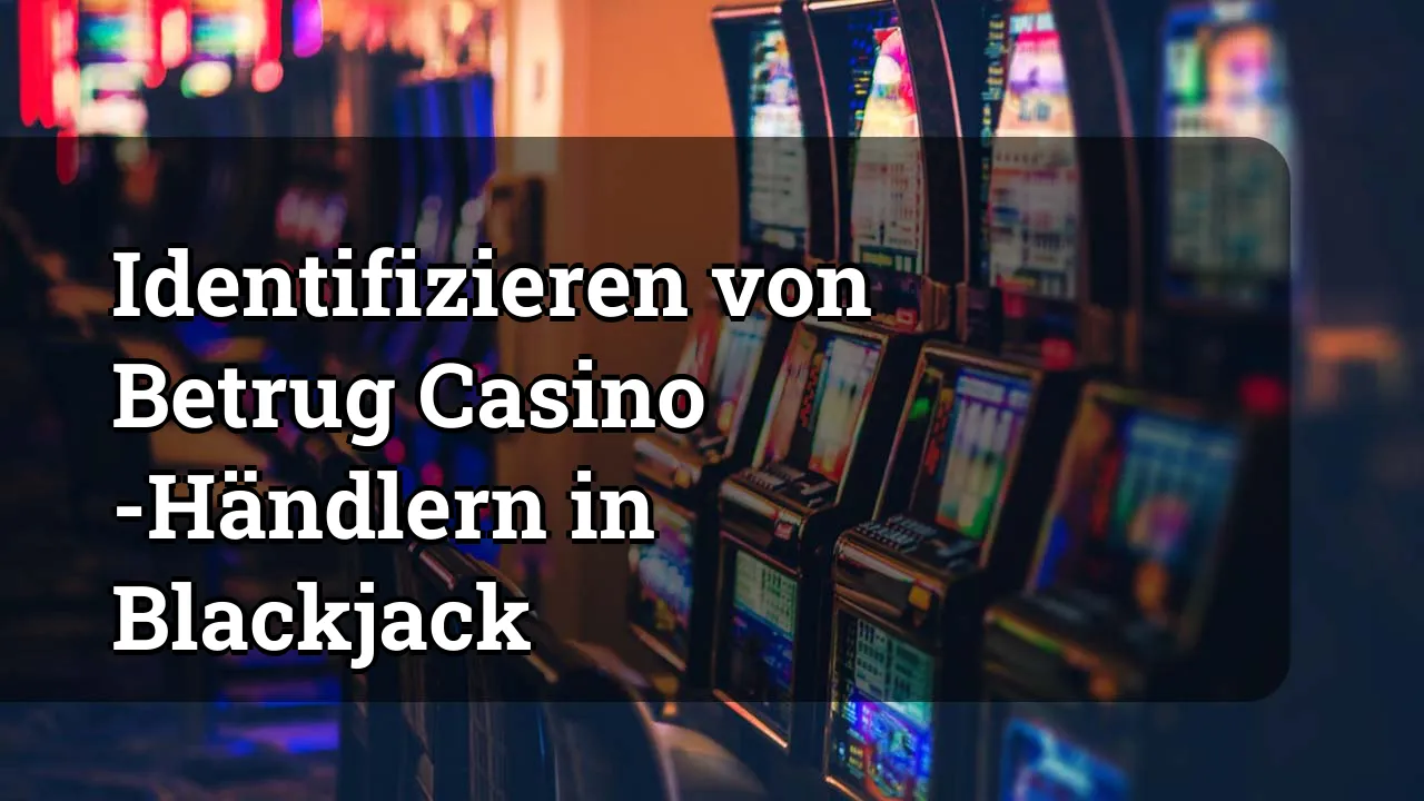 Identifizieren von Betrug Casino -Händlern in Blackjack