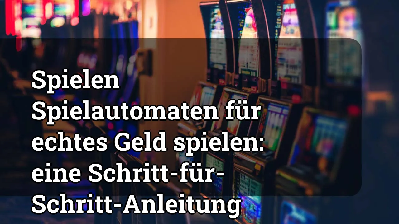 Spielen Spielautomaten für echtes Geld spielen: eine Schritt-für-Schritt-Anleitung