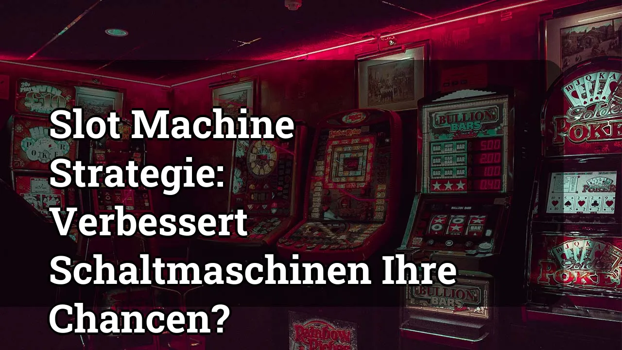Slot Machine Strategie: Verbessert Schaltmaschinen Ihre Chancen?