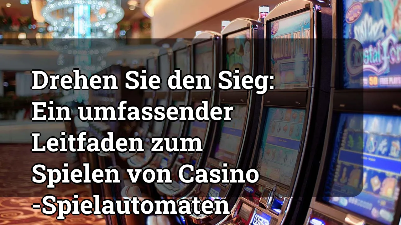 Drehen Sie den Sieg: Ein umfassender Leitfaden zum Spielen von Casino -Spielautomaten