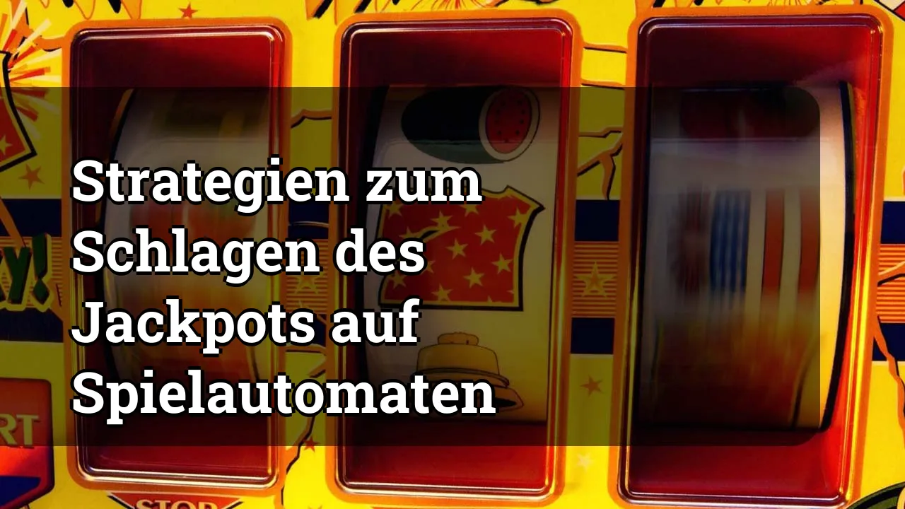 Strategien zum Schlagen des Jackpots auf Spielautomaten