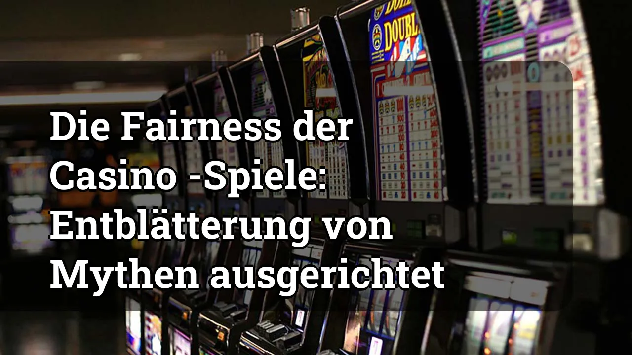 Die Fairness der Casino -Spiele: Entblätterung von Mythen ausgerichtet