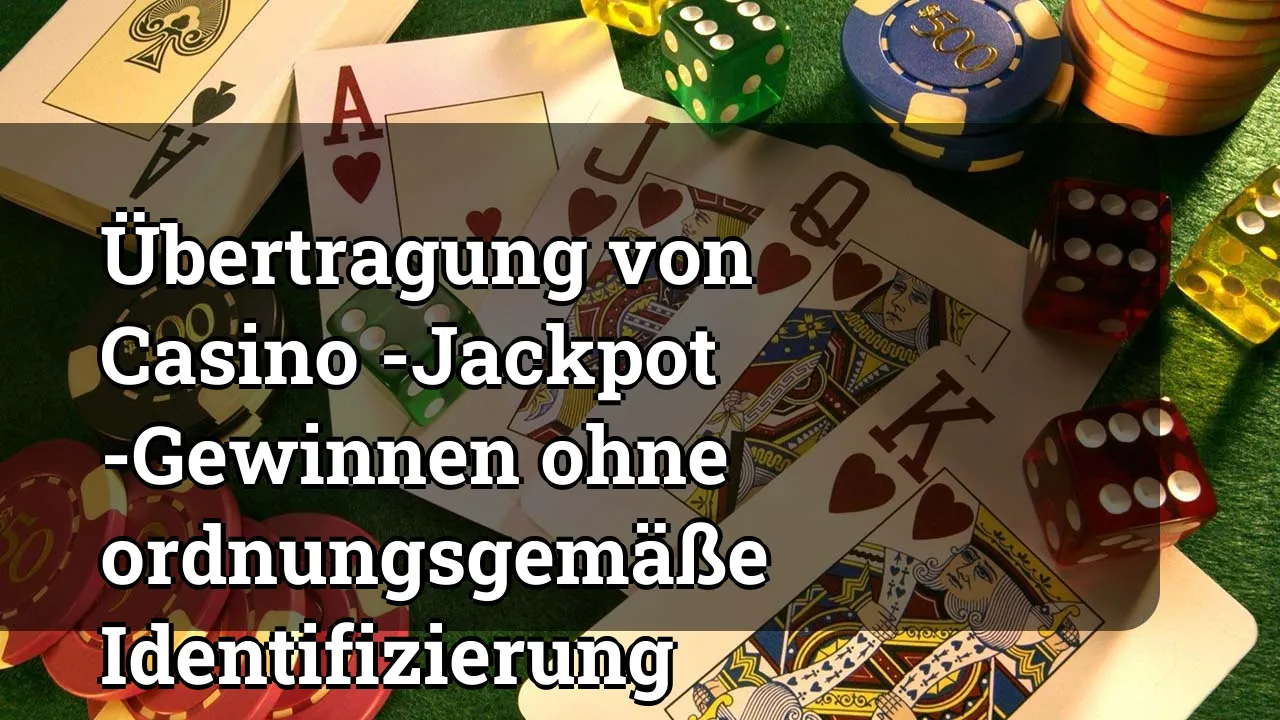 Übertragung von Casino -Jackpot -Gewinnen ohne ordnungsgemäße Identifizierung
