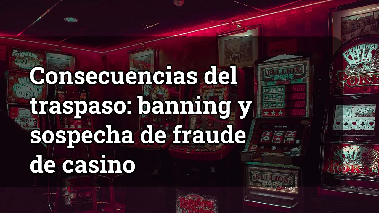 Consecuencias del traspaso: banning y sospecha de fraude de casino