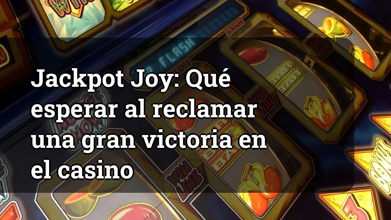 Jackpot Joy: Qué esperar al reclamar una gran victoria en el casino