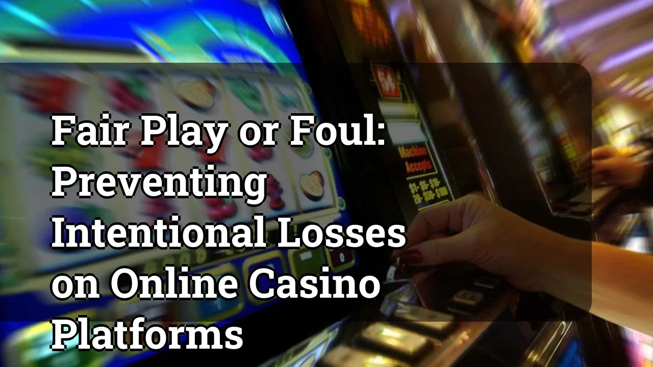 Fair Play or Foul: Preventing Intentional Losses on Online Casino Platforms