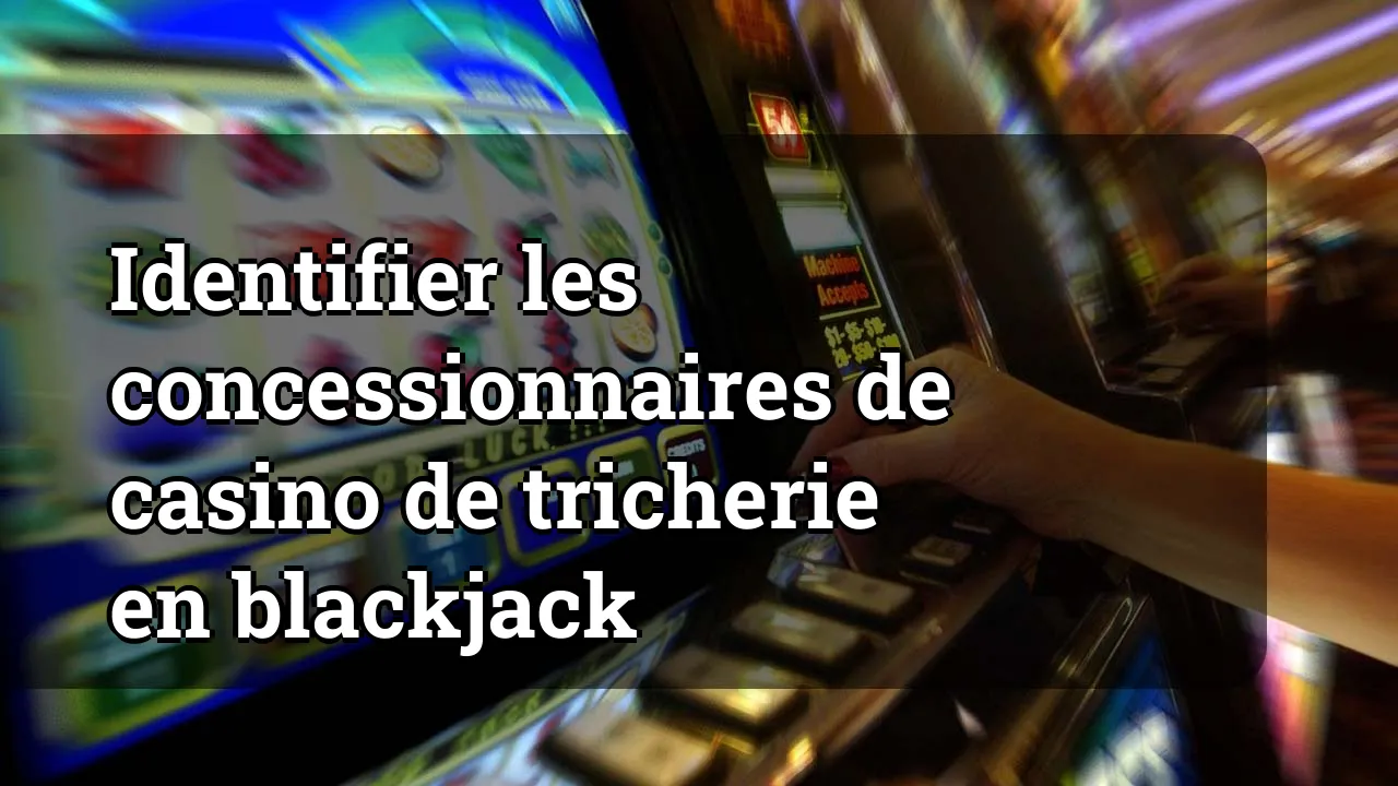 Identifier les concessionnaires de casino de tricherie en blackjack