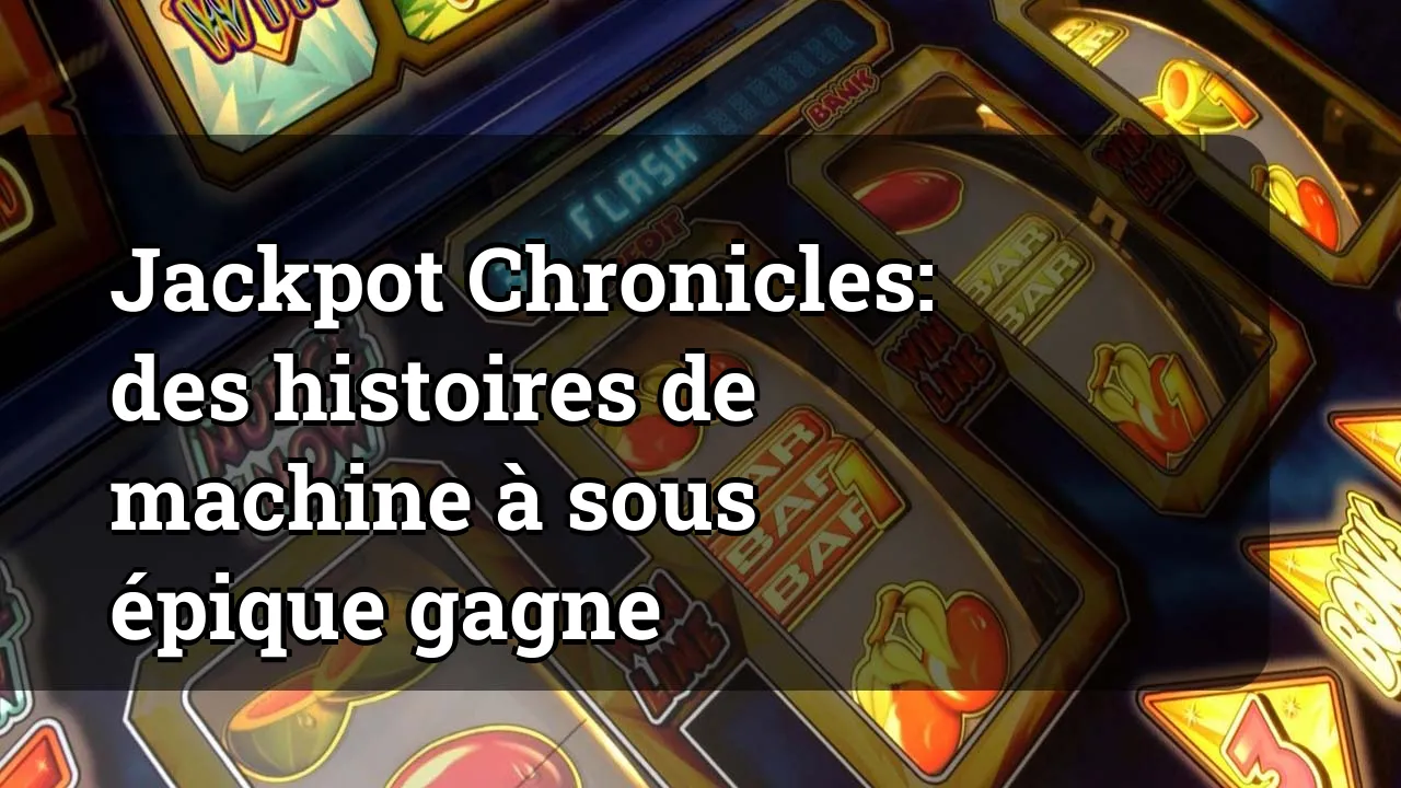 Jackpot Chronicles: des histoires de machine à sous épique gagne
