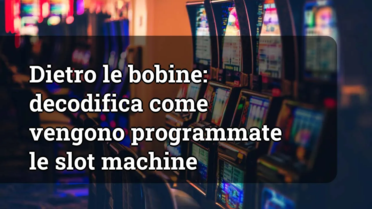 Dietro le bobine: decodifica come vengono programmate le slot machine