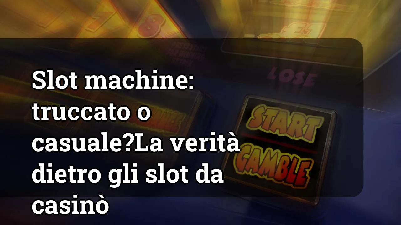 Slot machine: truccato o casuale?La verità dietro gli slot da casinò