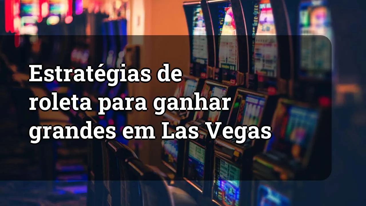 Estratégias de roleta para ganhar grandes em Las Vegas