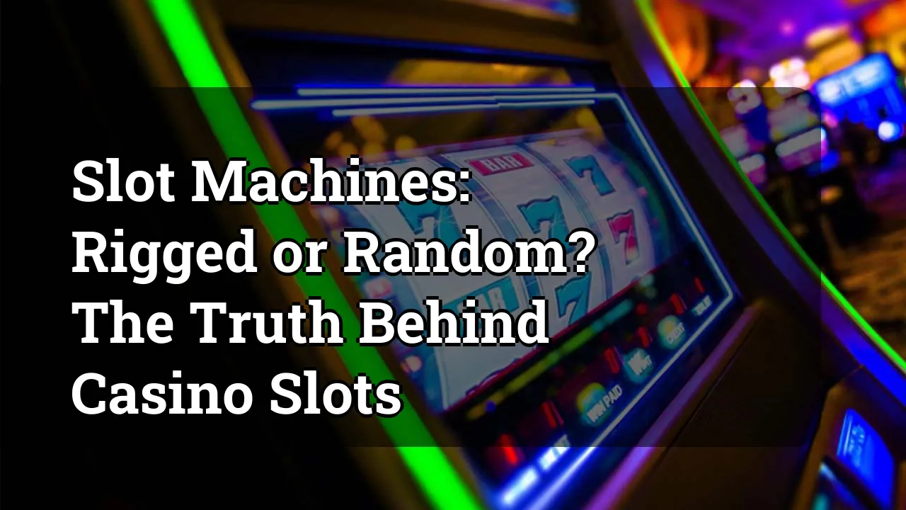 Slot Machines: Rigged or Random? The Truth Behind Casino Slots